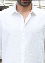 Self-Design Full-Sleeve Shirt - White - Snipes