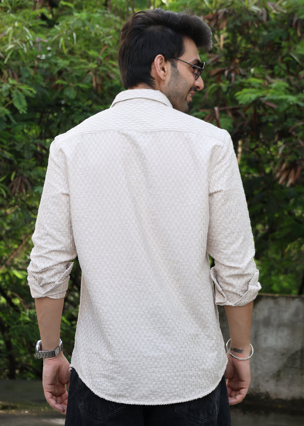 Self-Design Full-Sleeve Shirt -  Beige - Snipes