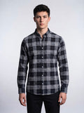 Men’s Black & Grey Plaid Check Full Sleeve Shirt
