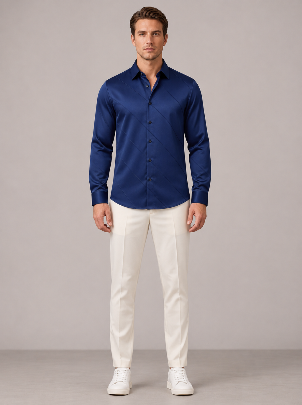 Men's Cross Stripes Club Wear Shirt