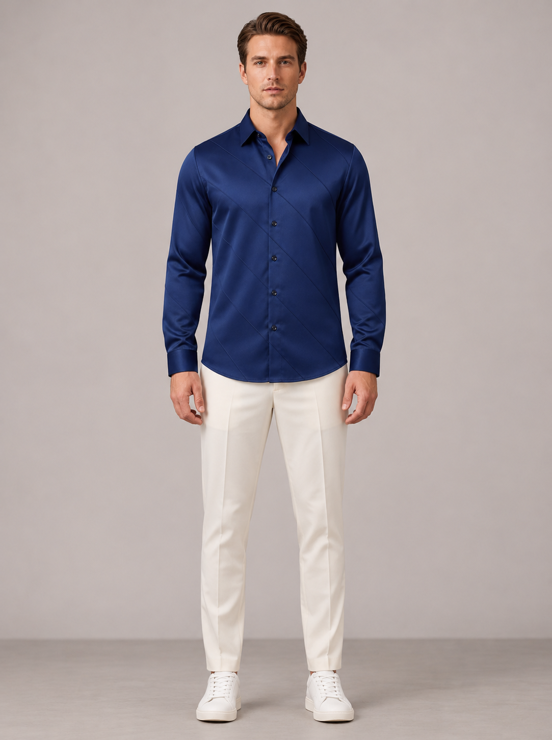 Men's Cross Stripes Club Wear Shirt