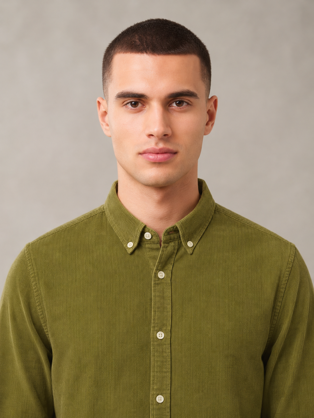 Men’s Corduroy Shirt with Button-Down Collar - Snipes