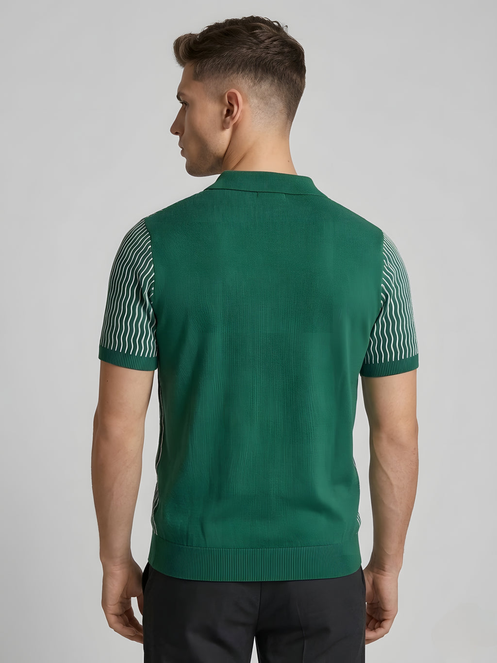 Snipes Stripes Polo T-Shirt featuring a classic collar and bold striped pattern, displayed on a white background.