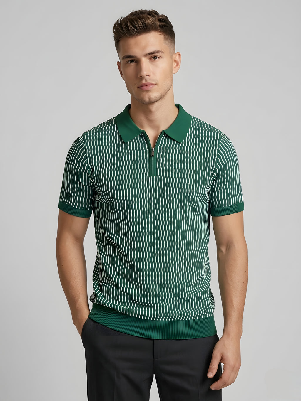 Snipes men's striped polo T-shirt featuring a classic collar, short sleeves, and a comfortable fit.
