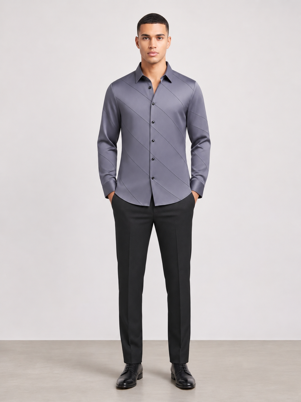 Men's Cross Stripes Club Wear Shirt