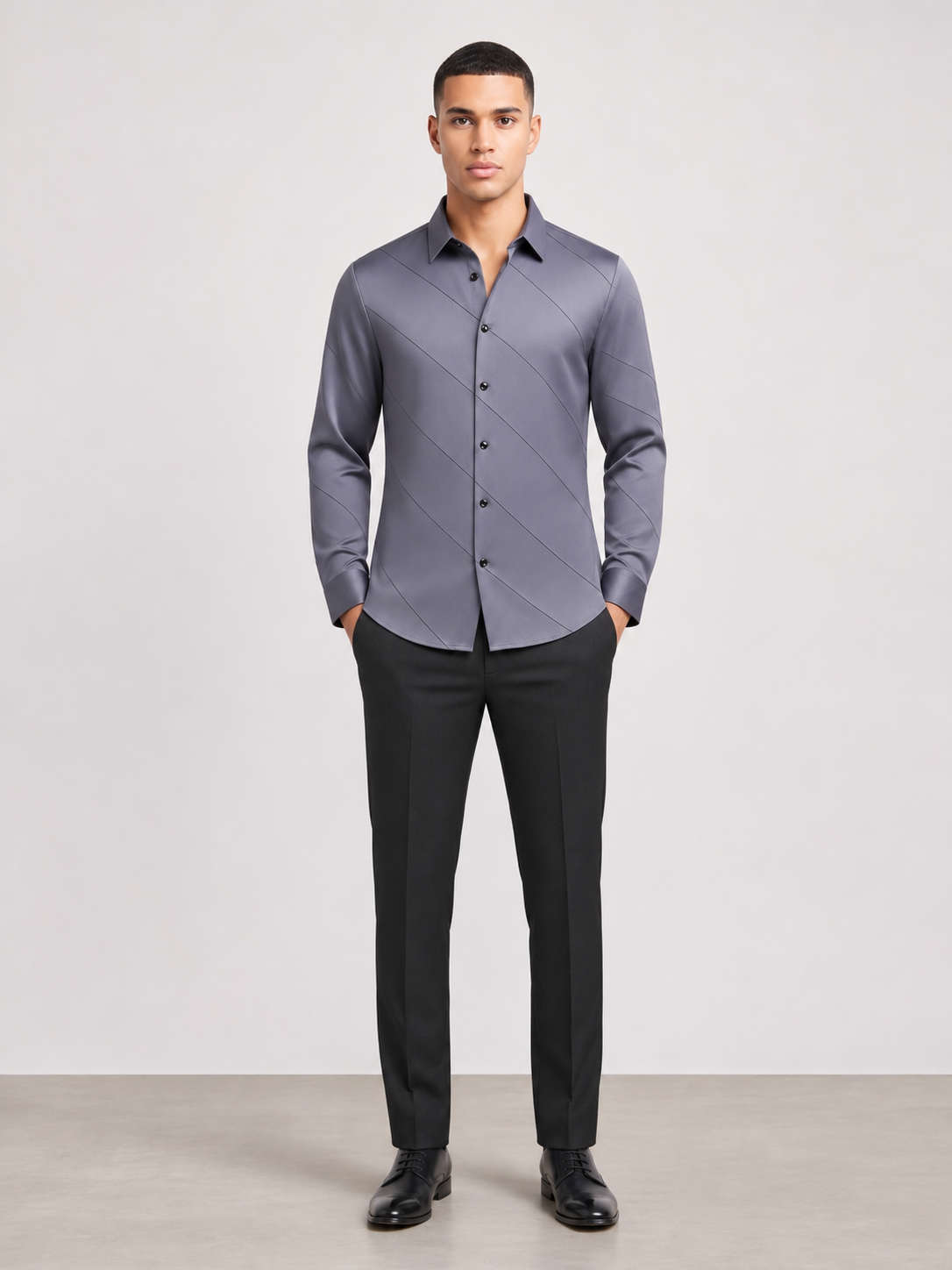 Men's Cross Stripes Club Wear Shirt