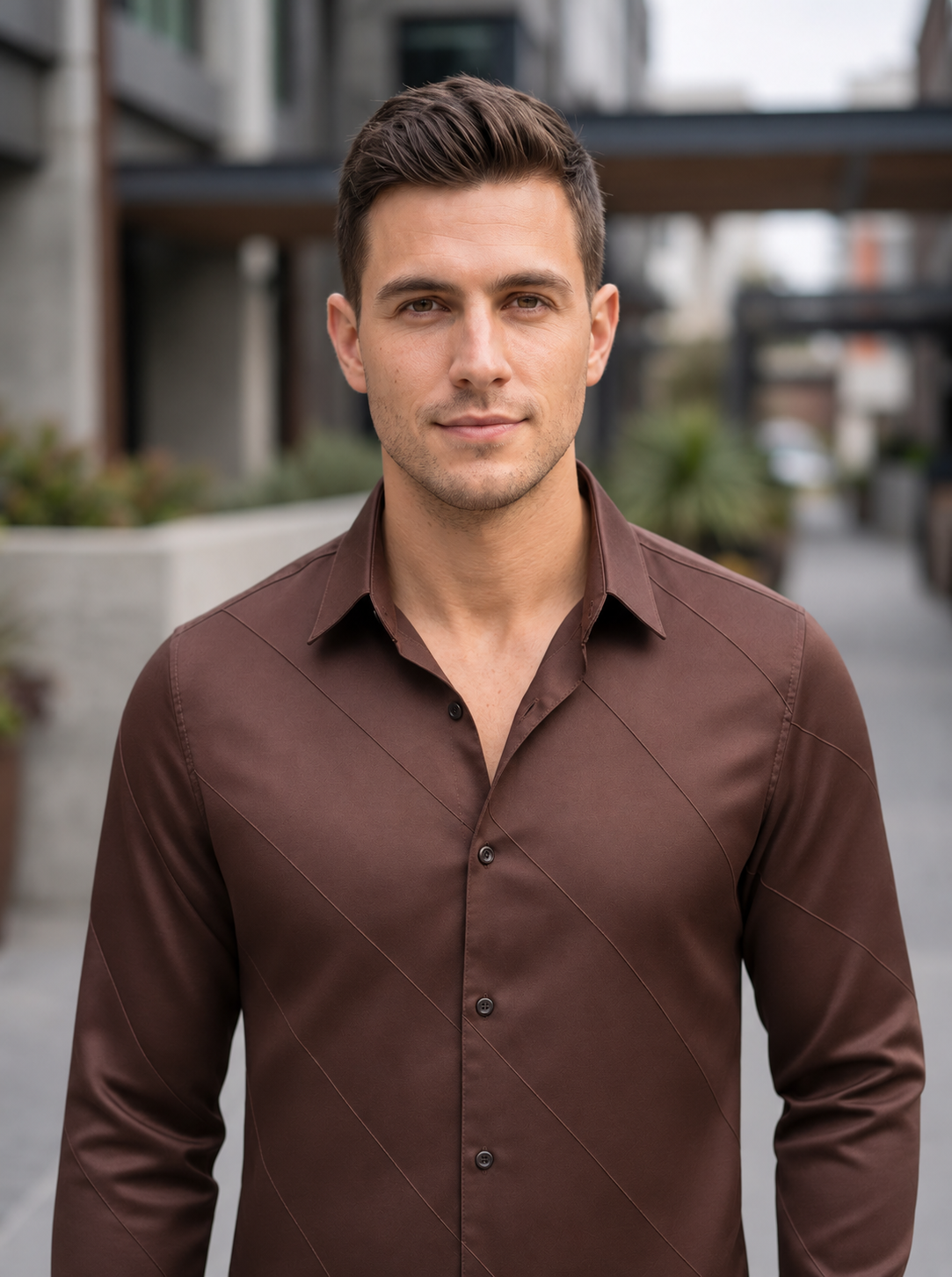 Men's Cross Stripes Club Wear Shirt