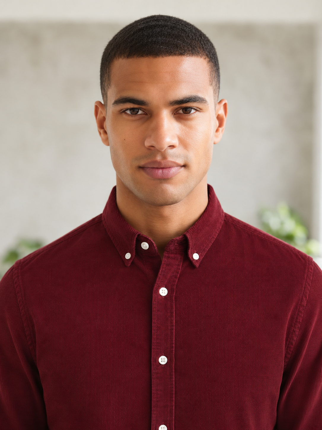 Men’s Corduroy Shirt with Button-Down Collar - Snipes