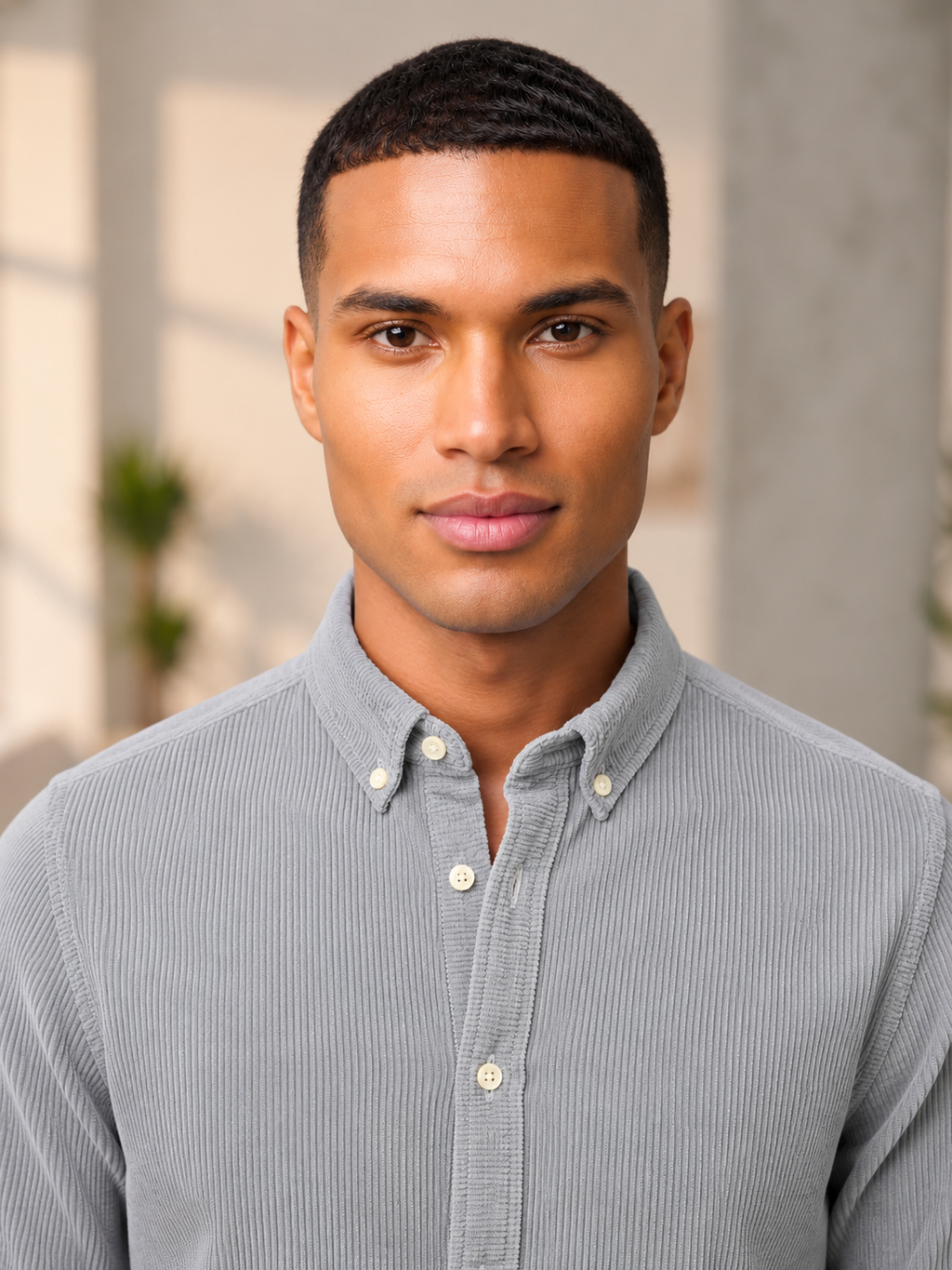 Men’s Corduroy Shirt with Button-Down Collar - Snipes