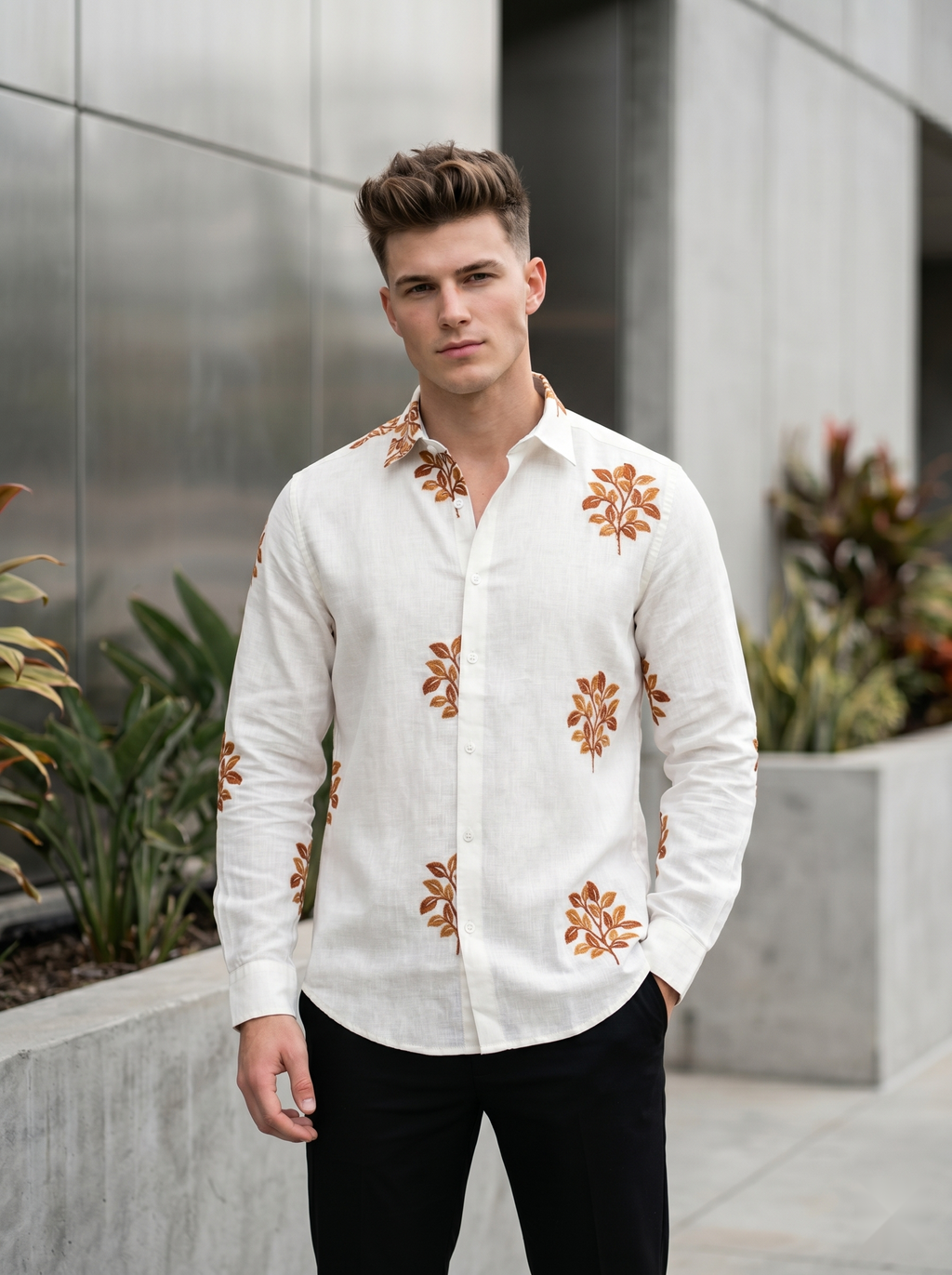 Embroidery Linen Shirts