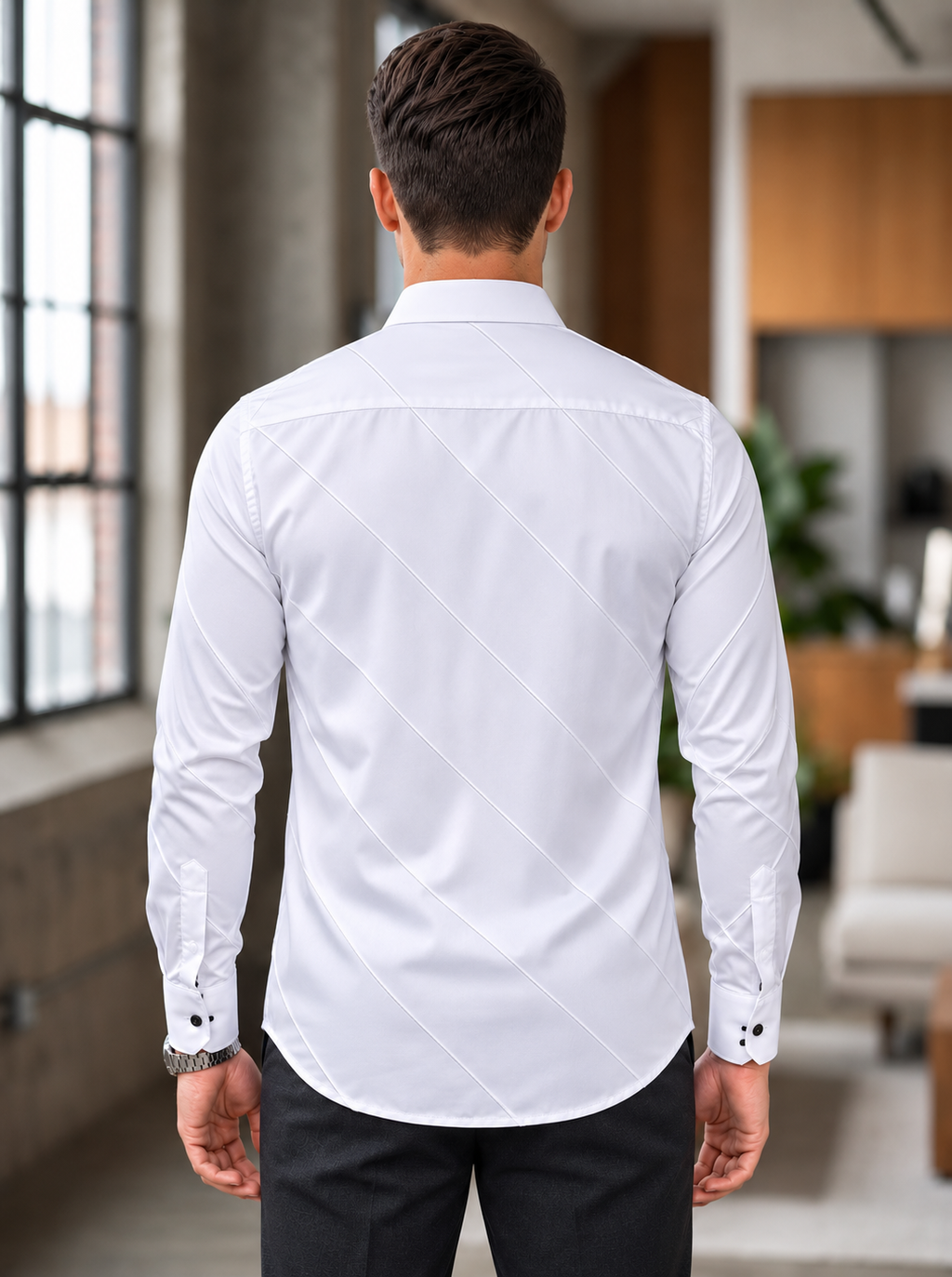 Men's Cross Stripes Club Wear Shirt