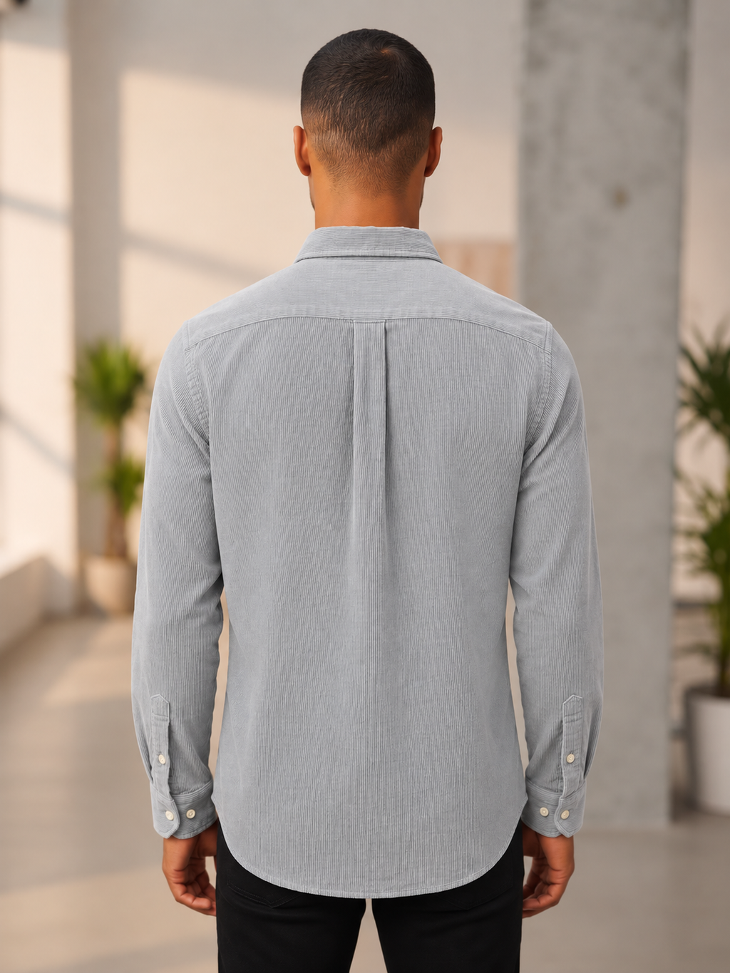 Men’s Corduroy Shirt with Button-Down Collar - Snipes