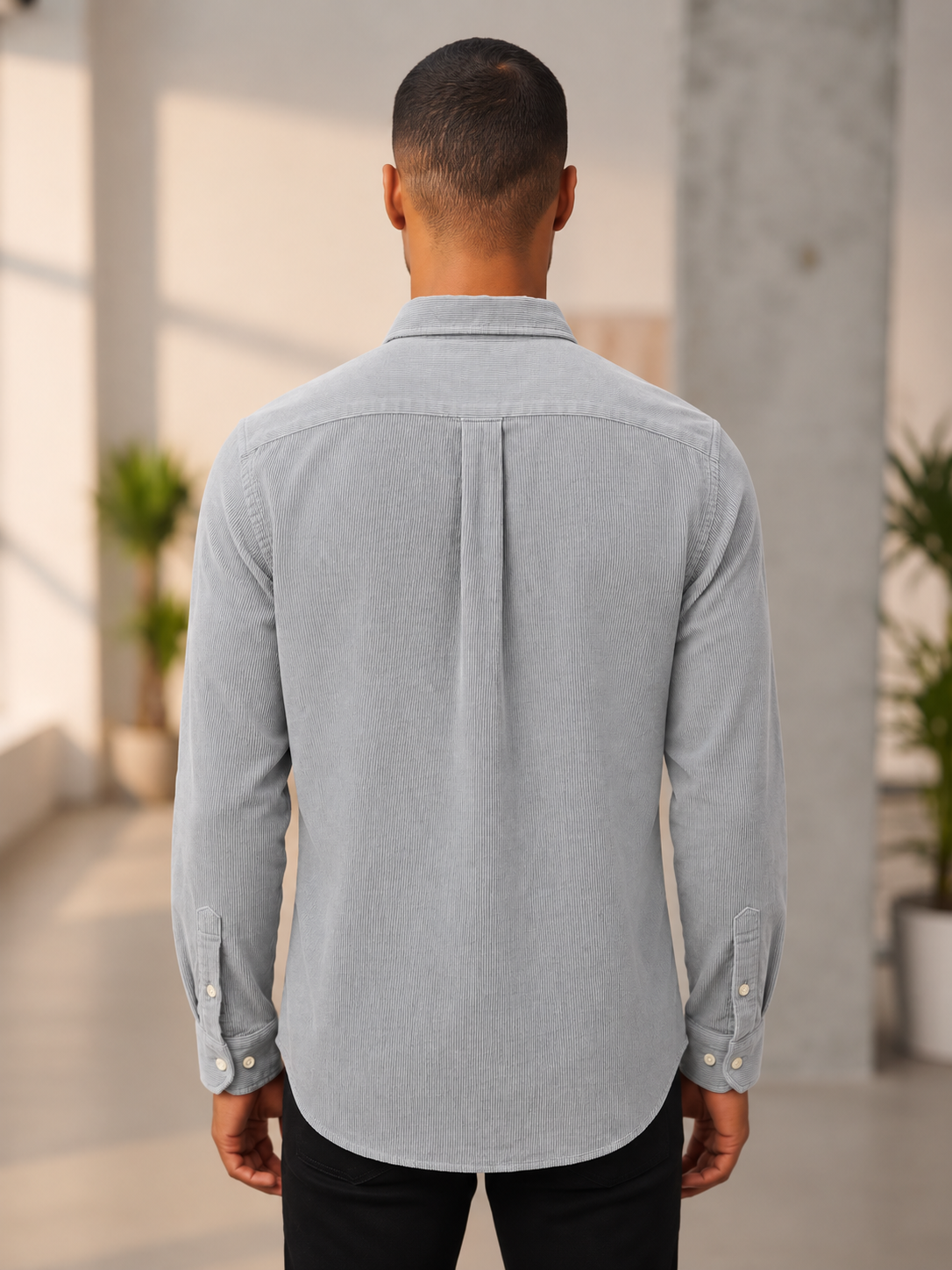 Men’s Corduroy Shirt with Button-Down Collar - Snipes