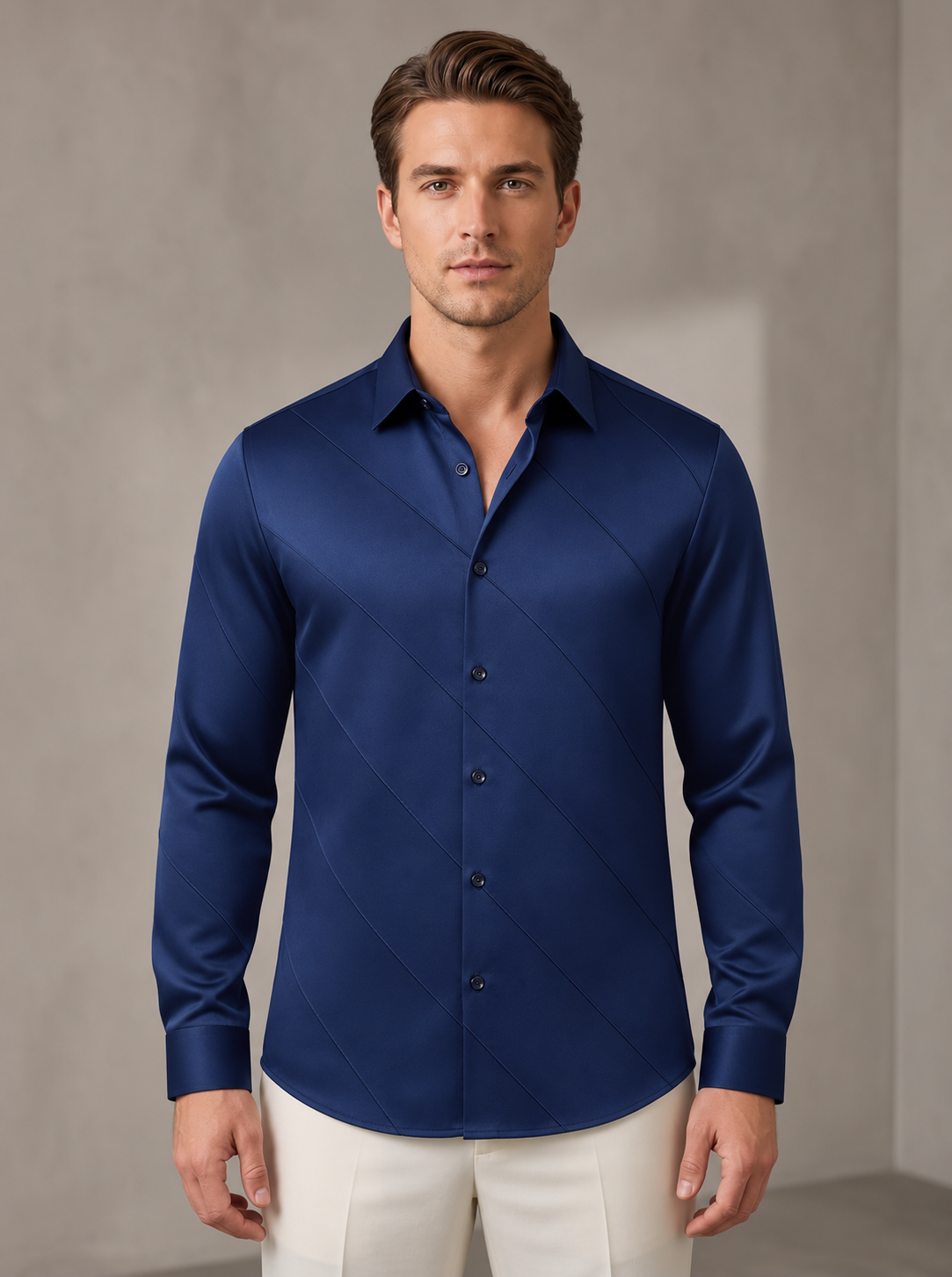 Men's Cross Stripes Club Wear Shirt