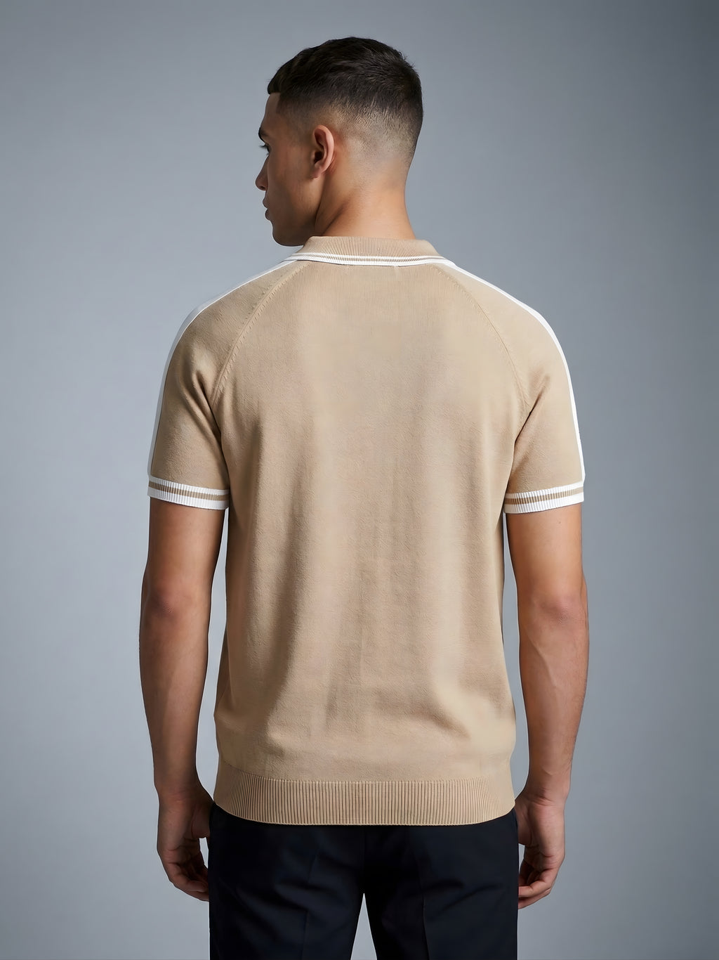 Back view of a navy blue Snipes premium polo T-shirt, showcasing the classic collar and clean design.