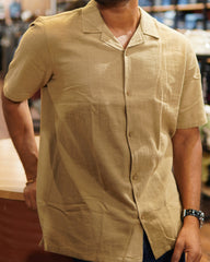 Cuban Collar Shirt - Khaki