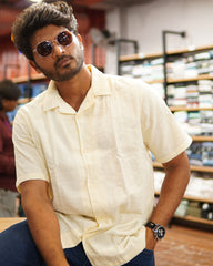 Cuban Collar Shirt - Cream