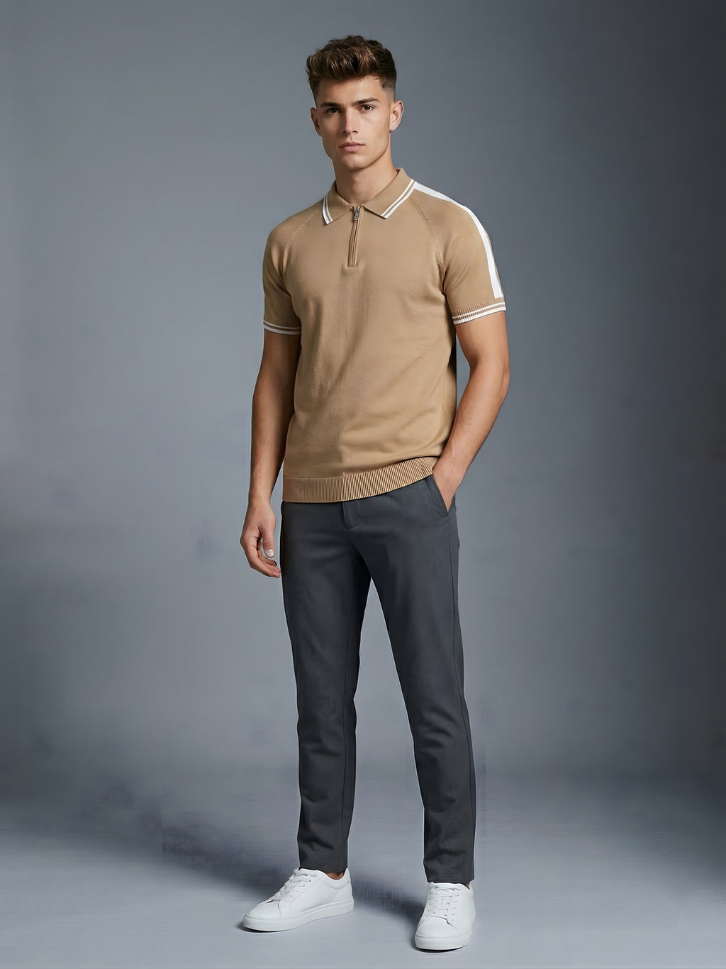 Snipes premium polo T-shirt displayed on a hanger, featuring a classic fit and soft cotton fabric in a solid color.
