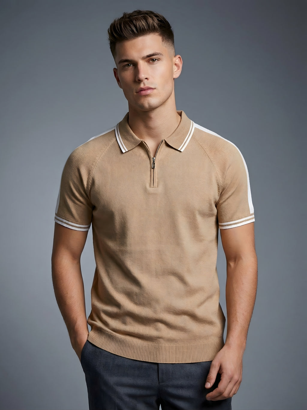 Snipes premium polo T-shirt shown from the side, featuring a classic fit and smooth fabric in a stylish design.