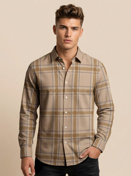 Snipes checked shirt with red, black, and white pattern, casual button-up design, displayed on a hanger.