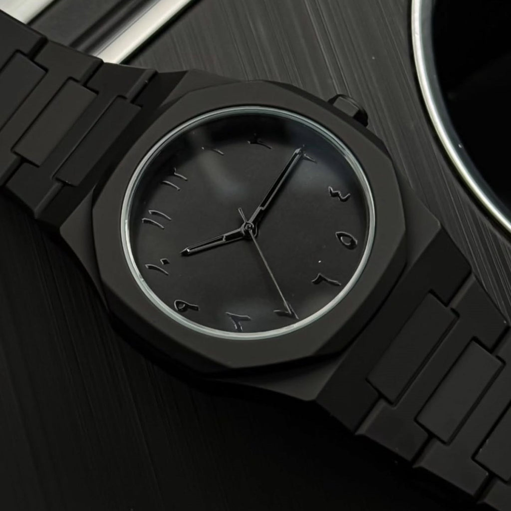 Matte Black Arabic Watch - Snipes