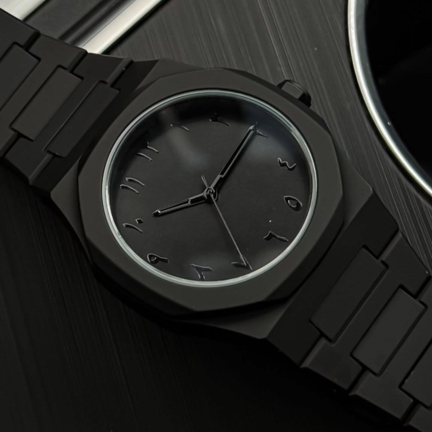 Matte Black Arabic Watch - Snipes