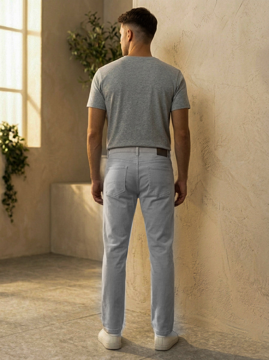Snipes Mom Fit denim jeans displayed on a hanger, showcasing the classic high-waisted, relaxed fit style.